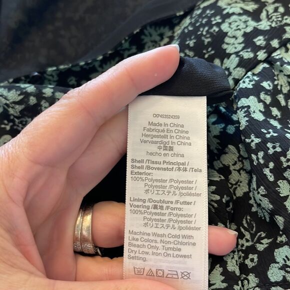 Madewell Georgette Ruffle-Sleeve Peplum Top Blouse in Fleur Field XS - Picture 3 of 3